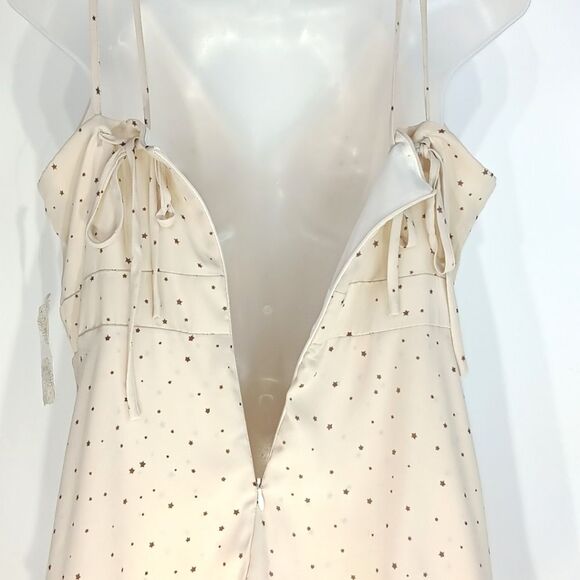 ALTAR’D STATE Women’s Beige Star Print Tiered Mini Dress Size Large NWT - Picture 11 of 13
